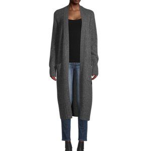 SAKS Open-Front Cashmere Duster Cardigan Sweater Size S-M